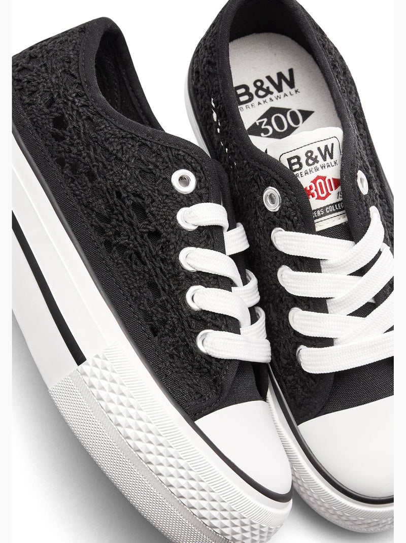 Zapatillas Conguitos Bajas Crochet Negro - Kiabi