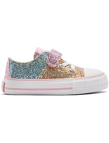 Zapatillas conguitos bajas glitter patchwork