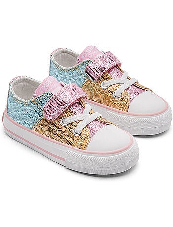 Zapatillas conguitos bajas glitter patchwork