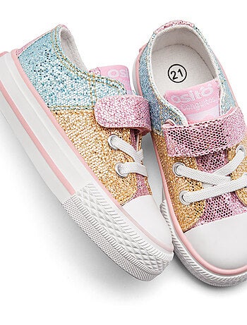 Zapatillas conguitos bajas glitter patchwork