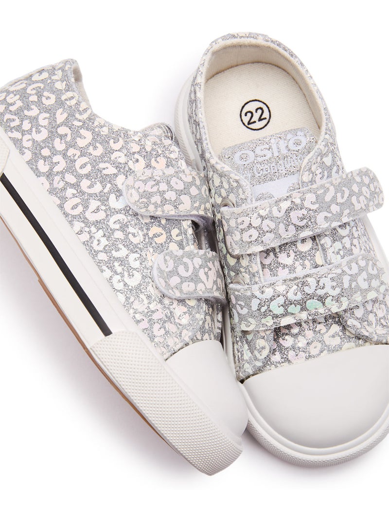 Zapatillas conguitos canvas glitter Plata - Kiabi