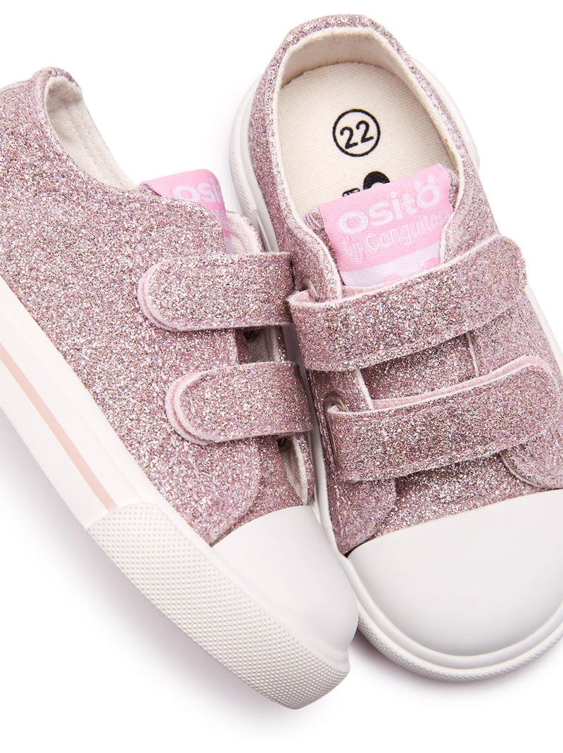Zapatillas conguitos canvas glitter Rosa - Kiabi