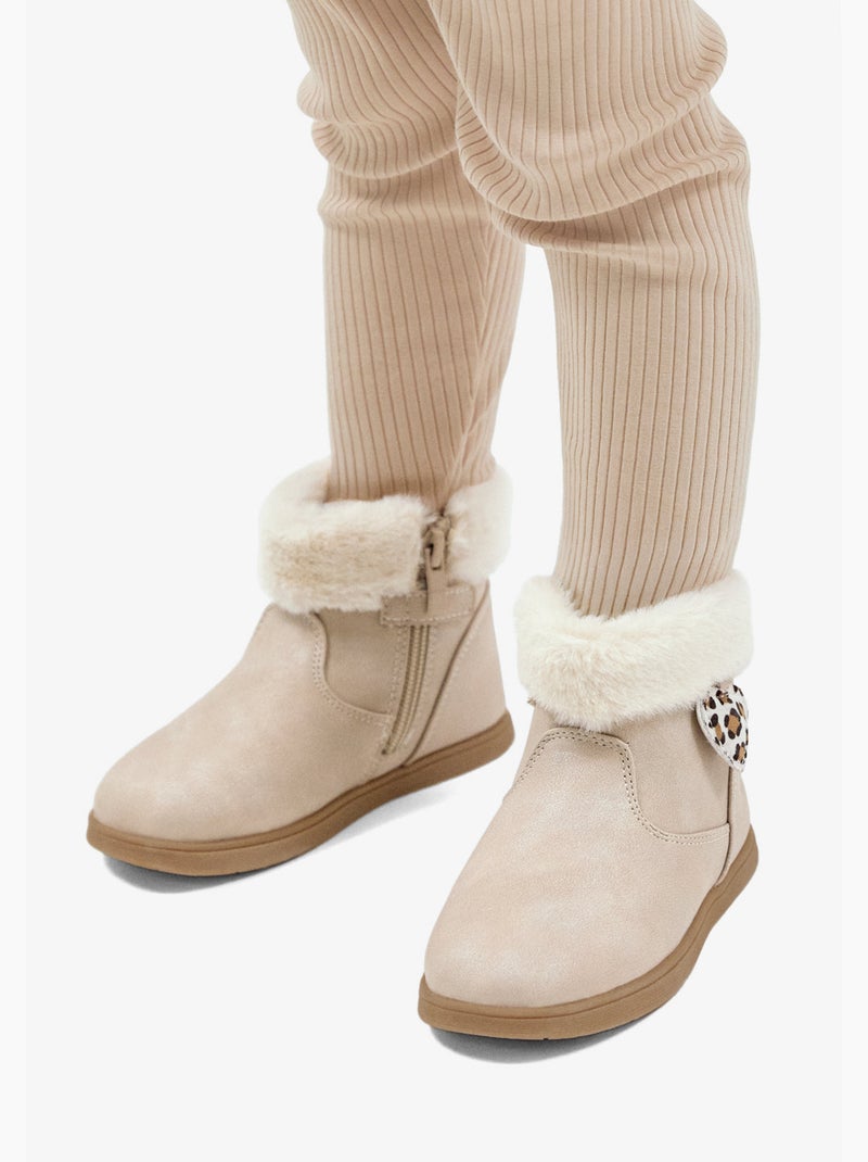 Zapatillas conguitos corazón leopardo Beige - Kiabi