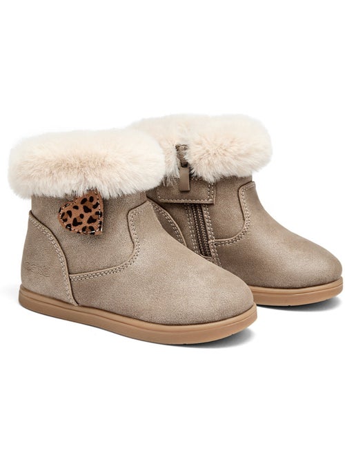 Zapatillas conguitos corazón leopardo - Kiabi