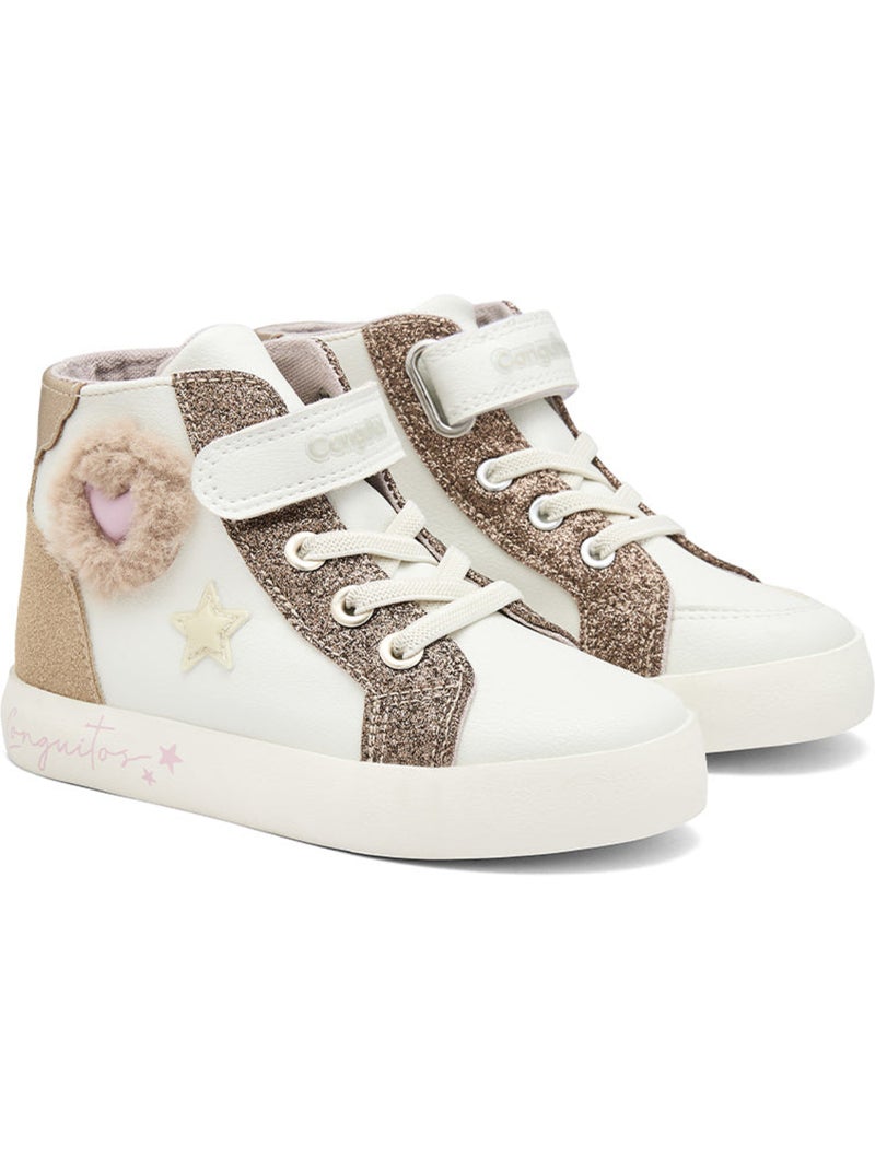 Zapatillas conguitos corazones pelo Blanco - Kiabi