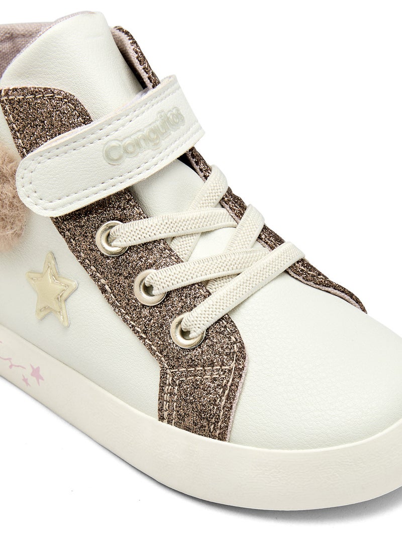Zapatillas conguitos corazones pelo Blanco - Kiabi