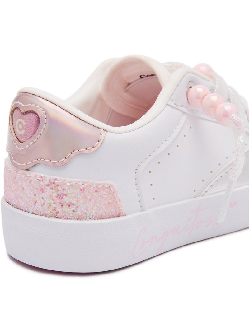 Zapatillas Conguitos Detalles Brillantes Blanco - Kiabi