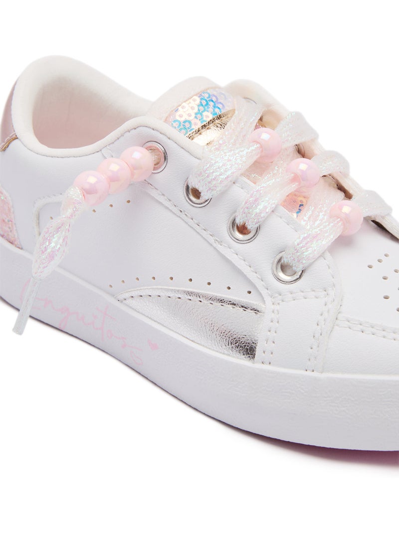 Zapatillas Conguitos Detalles Brillantes Blanco - Kiabi