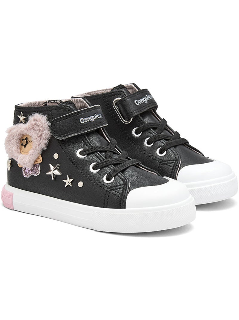 Zapatillas conguitos estrellas pelo Negro - Kiabi