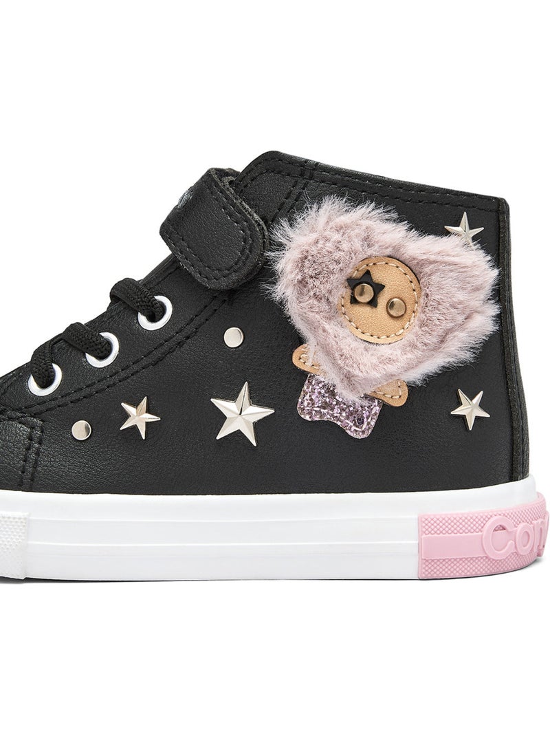 Zapatillas conguitos estrellas pelo Negro - Kiabi