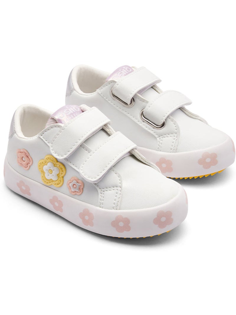 Zapatillas Conguitos Flores Autoadherente Blanco - Kiabi