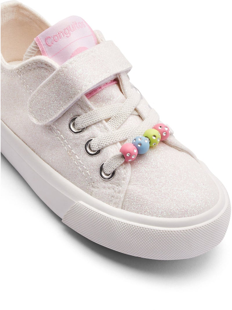 Zapatillas Conguitos Gliiter Cuentas Blanco - Kiabi
