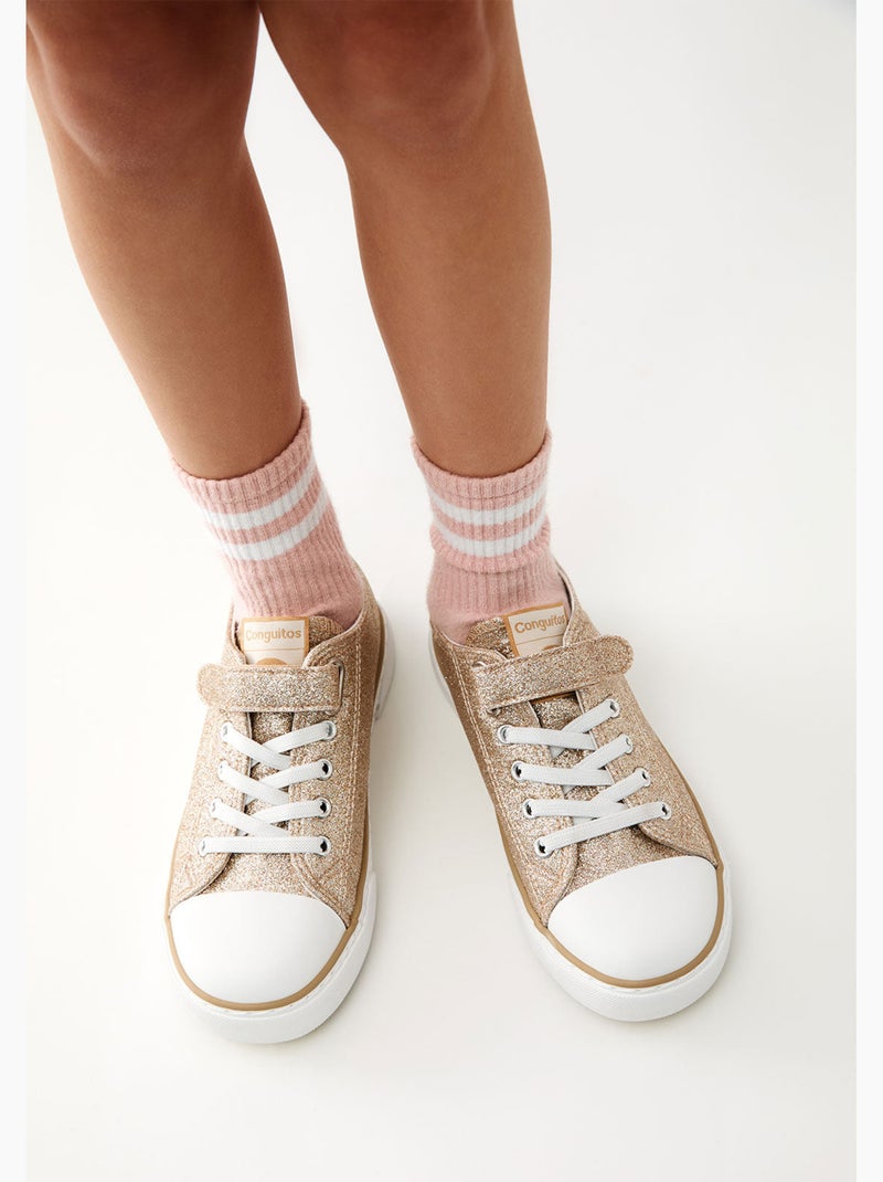 Zapatillas Conguitos Glitter Canvas Oro - Kiabi