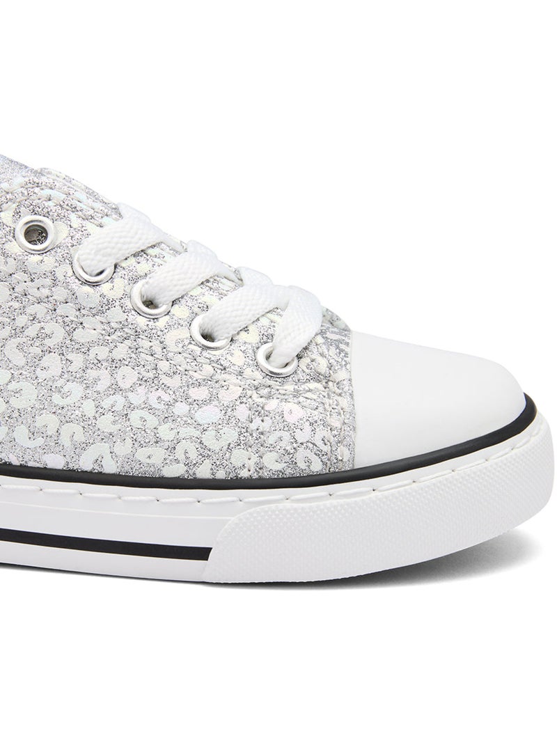 Zapatillas conguitos glitter canvas Plata - Kiabi