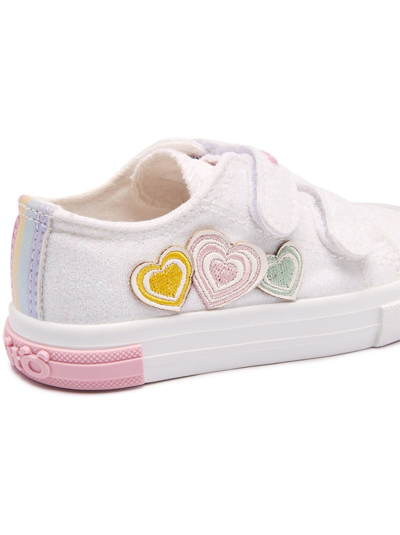 Zapatillas conguitos glitter corazones Blanco - Kiabi