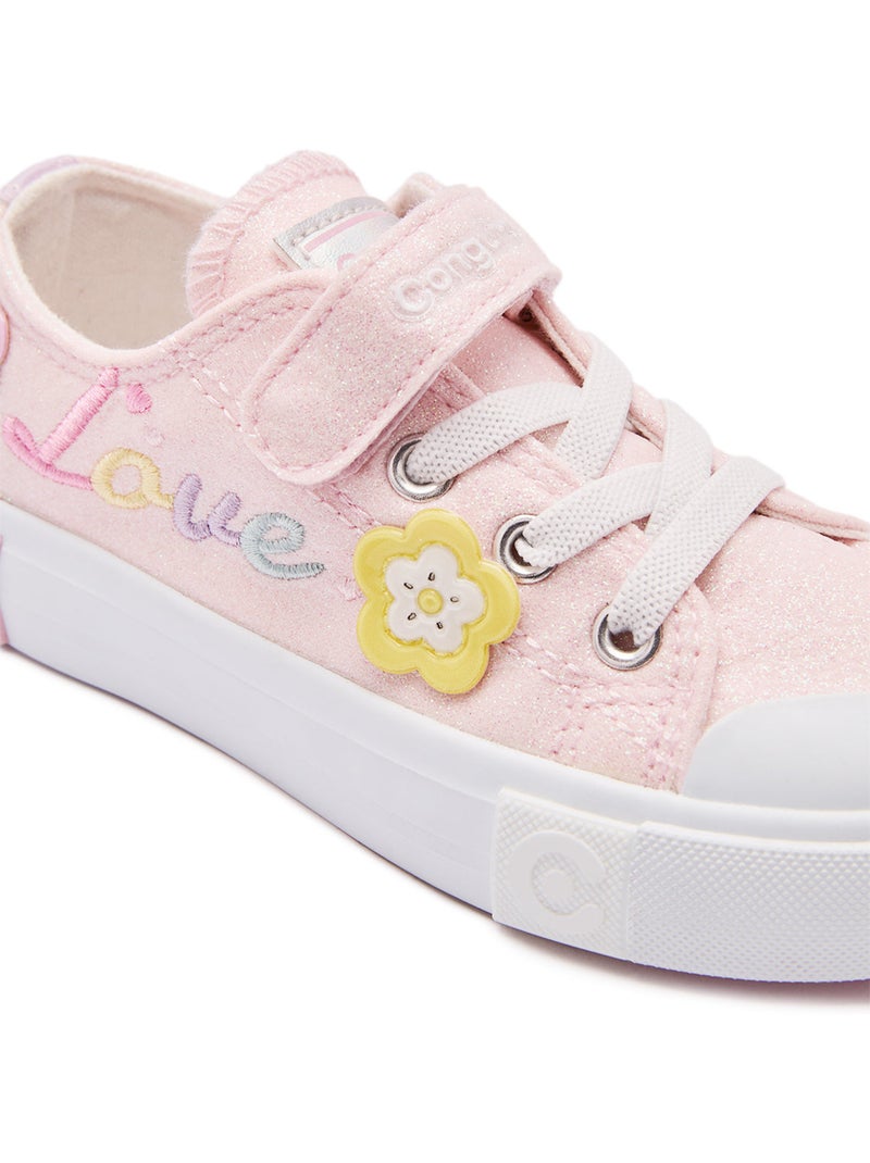 Zapatillas Conguitos Glitter Floral Rosa - Kiabi