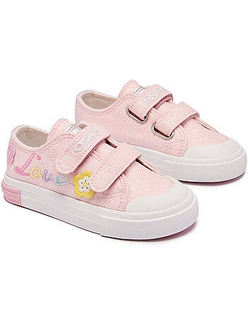 Zapatillas conguitos glitter flores
