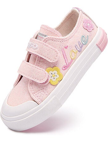 Zapatillas conguitos glitter flores