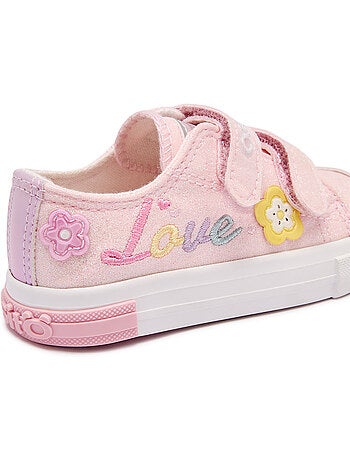 Zapatillas conguitos glitter flores