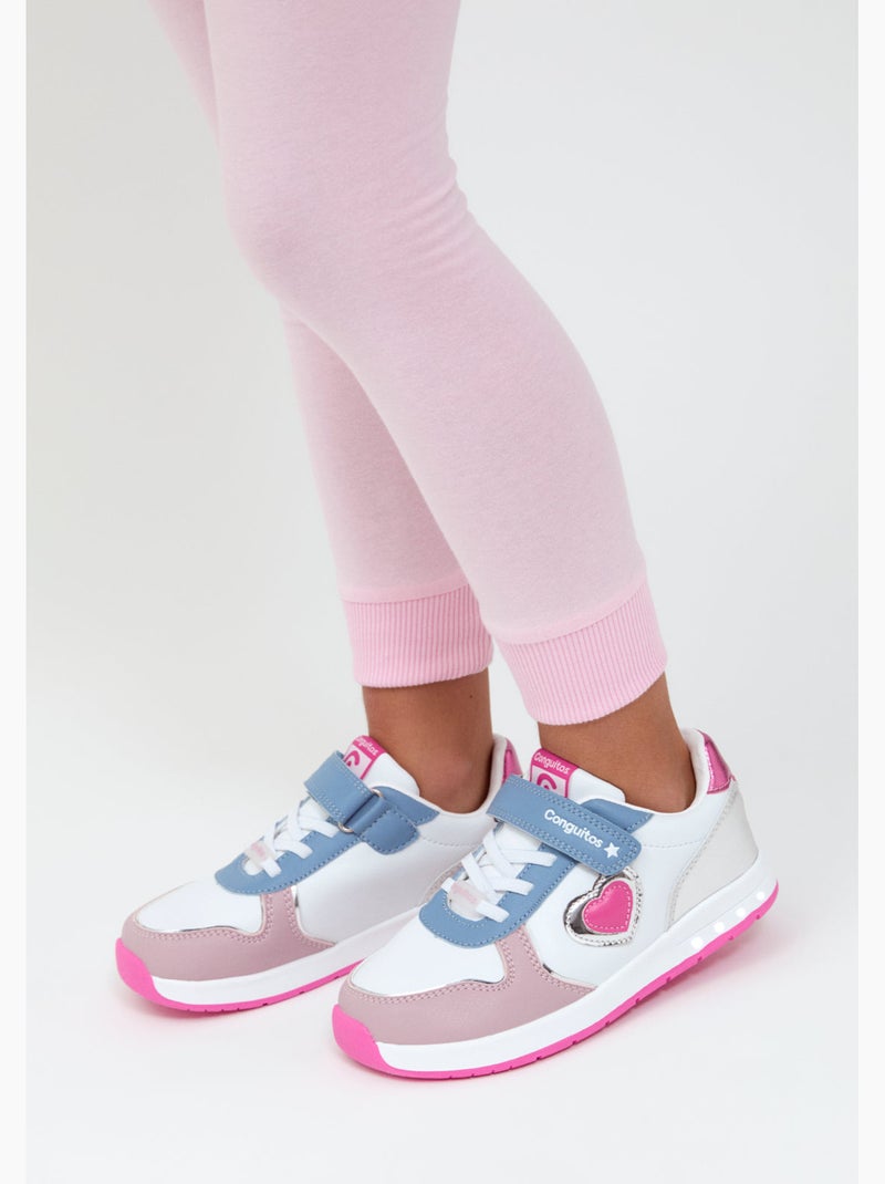 Zapatillas Conguitos Luces Corazón Barefoot Goflex Multicolor - Kiabi