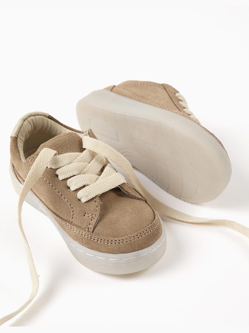 Zapatillas de ante con cordones Beige - Kiabi