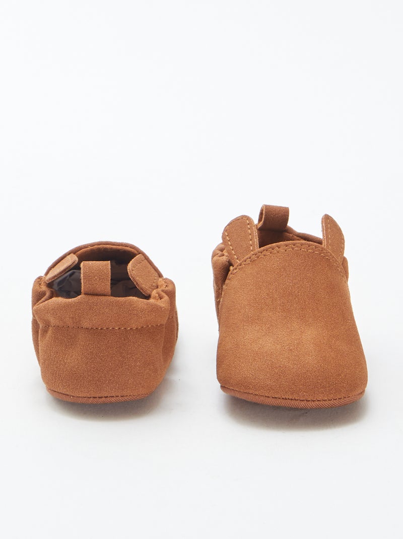 Zapatillas de antelina con orejitas con relieve Marron - Kiabi