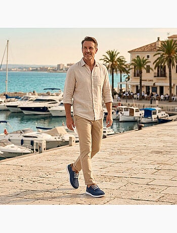 Zapatillas de baloncesto OZABI para hombre, cómodas, con suela flexible y estilo náutico
