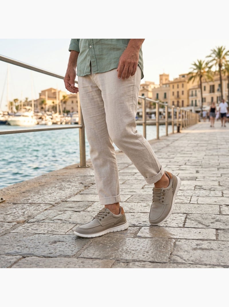 Zapatillas de baloncesto OZABI para hombre, cómodas, con suela flexible y estilo náutico Beige - Kiabi