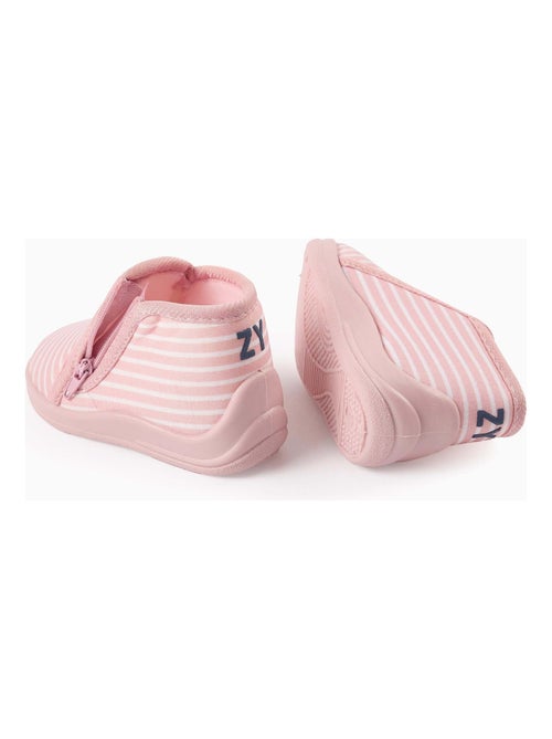 Zapatillas de casa a rayas con cremallera - Kiabi