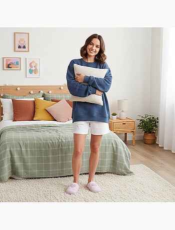 Zapatillas de casa abiertas mujer ozabi, pelo sintético, corazón bordado love