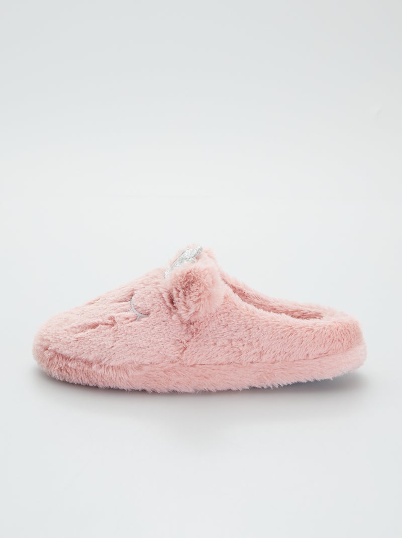 Zapatillas de casa adorno gato rosa - Kiabi