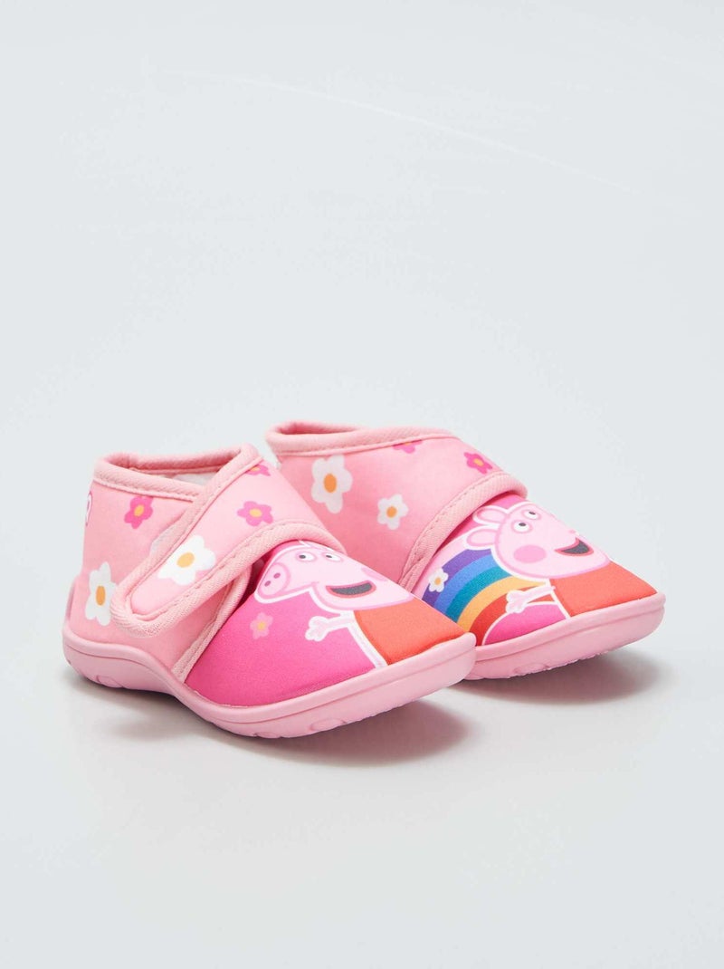 Zapatillas de casa altas con velcro 'Peppa Pig' ROSA - Kiabi