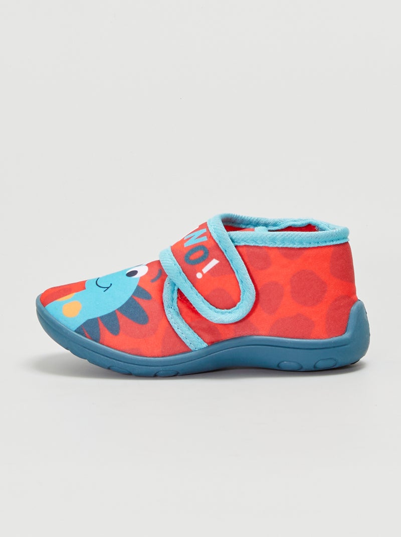 Zapatillas de casa altas 'dinosaurios' rojo - Kiabi