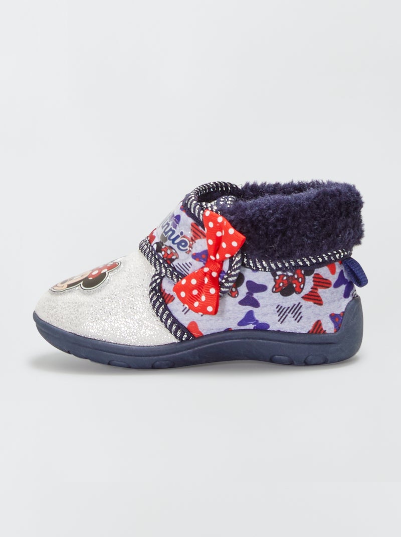 Zapatillas de casa altas 'Minnie Mouse' azul navy - Kiabi