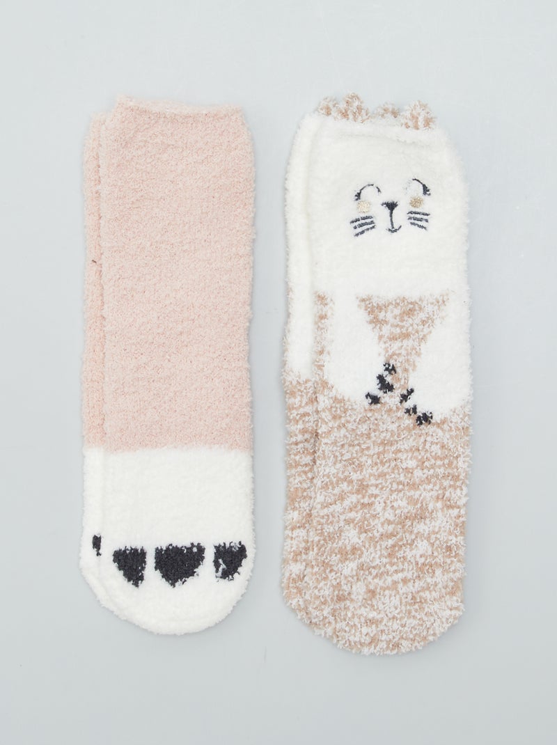 Zapatillas de casa 'animales' tipo calcetines BEIGE - Kiabi