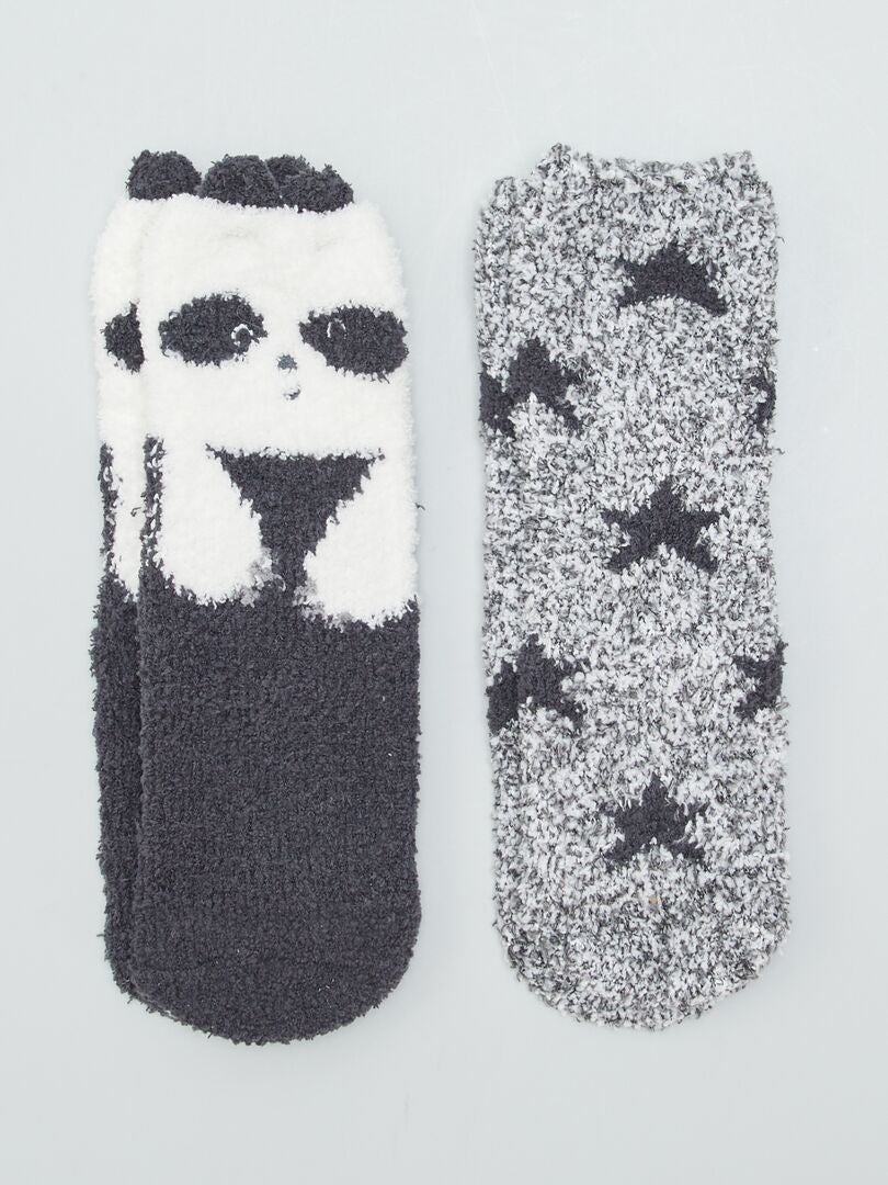 Zapatillas de casa 'animales' tipo calcetines GRIS - Kiabi