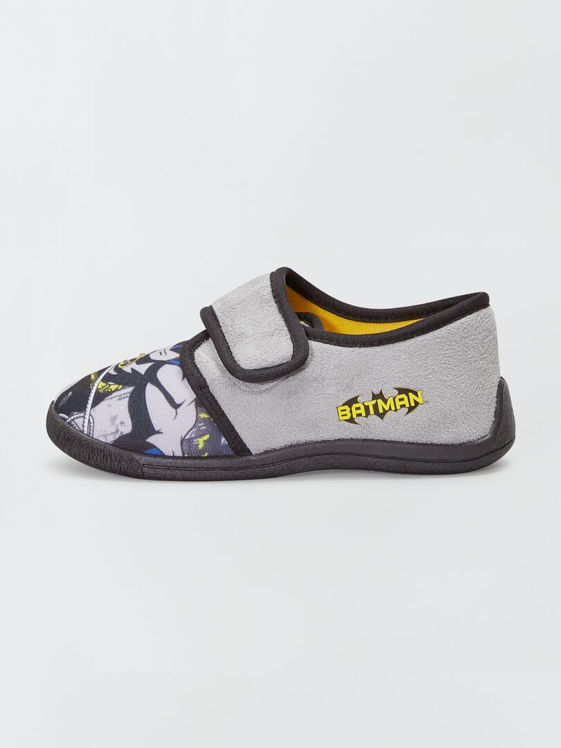 Zapatillas de casa 'Batman' de terciopelo gris - Kiabi