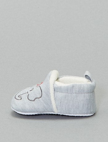 Niño 0-36 meses - Zapatillas de casa bordado 'conejo' - Kiabi