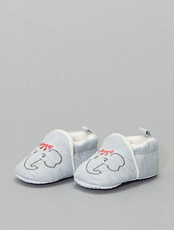 Niño 0-36 meses - Zapatillas de casa bordado 'conejo' - Kiabi