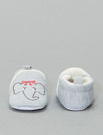 Niño 0-36 meses - Zapatillas de casa bordado 'conejo' - Kiabi