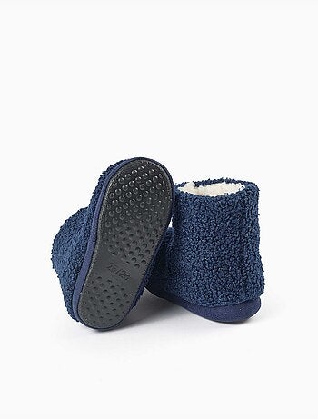 Zapatillas de casa cerradas en sherpa con suela antideslizante