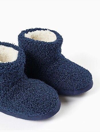 Zapatillas de casa cerradas en sherpa con suela antideslizante