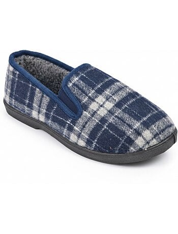 Zapatillas de casa charentaisas hombre forradas cuadros escoceses antideslizantes ozabi