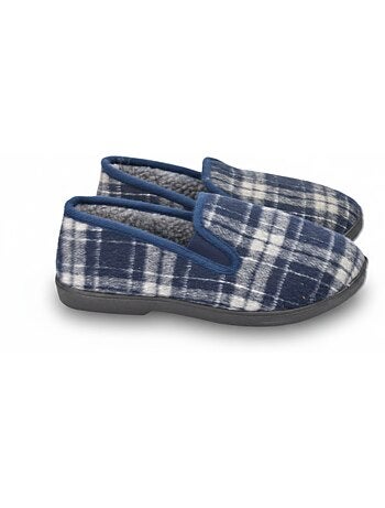 Zapatillas de casa charentaisas hombre forradas cuadros escoceses antideslizantes ozabi