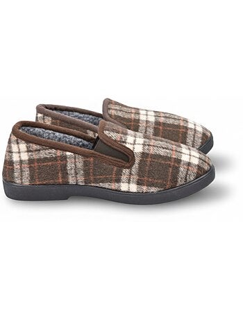 Zapatillas de casa charentaisas hombre forradas cuadros escoceses antideslizantes ozabi