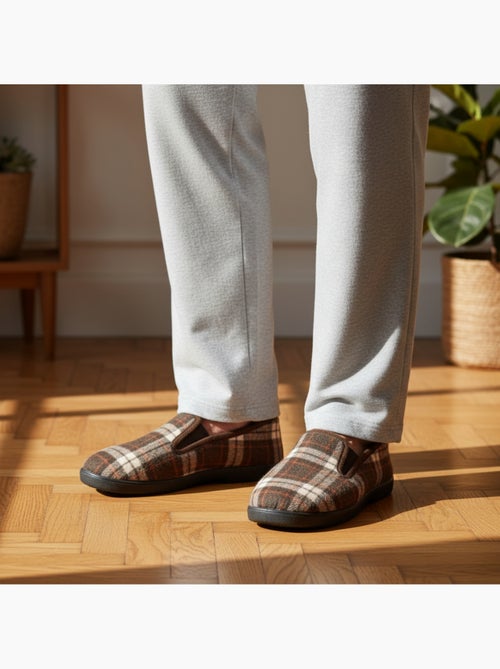 Zapatillas de casa charentaisas hombre forradas cuadros escoceses antideslizantes ozabi - Kiabi
