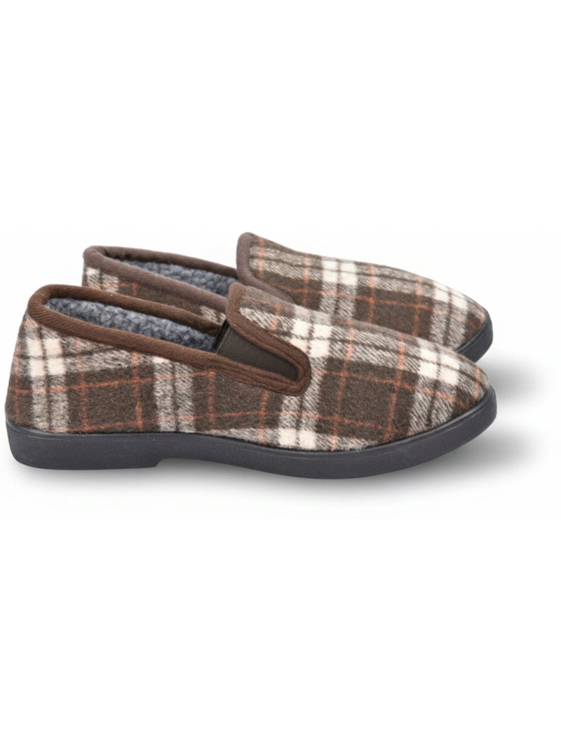 Zapatillas de casa charentaisas hombre forradas cuadros escoceses antideslizantes ozabi Marrón - Kiabi