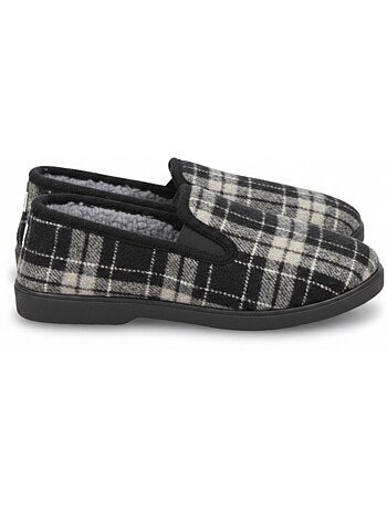 Zapatillas de casa charentaisas hombre forradas cuadros escoceses antideslizantes ozabi