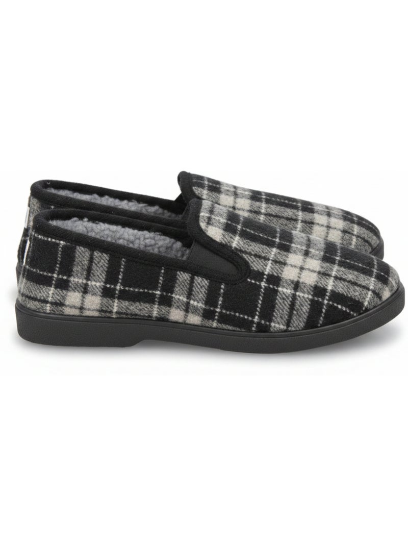 Zapatillas de casa charentaisas hombre forradas cuadros escoceses antideslizantes ozabi Negro - Kiabi