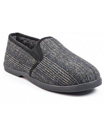 Zapatillas de casa charentaises hombre forradas ozabi, caña textil a cuadros